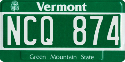 VT license plate NCQ874