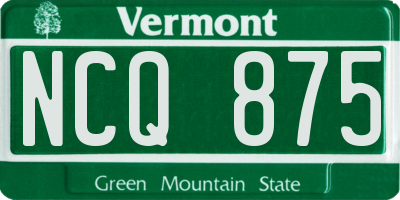 VT license plate NCQ875