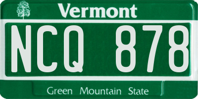 VT license plate NCQ878