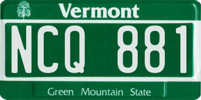 VT license plate NCQ881