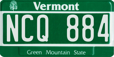 VT license plate NCQ884