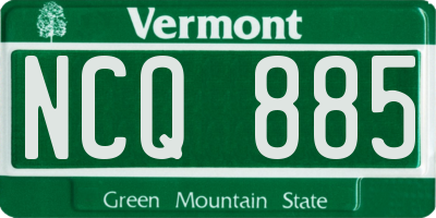 VT license plate NCQ885