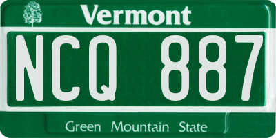 VT license plate NCQ887