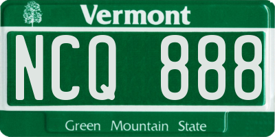 VT license plate NCQ888