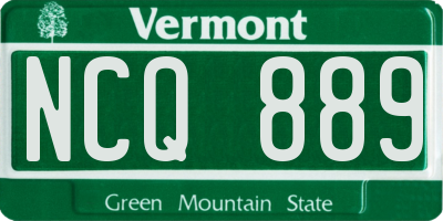 VT license plate NCQ889