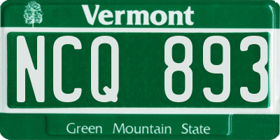 VT license plate NCQ893