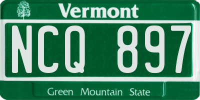 VT license plate NCQ897