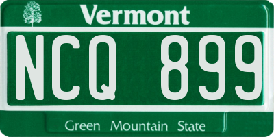 VT license plate NCQ899