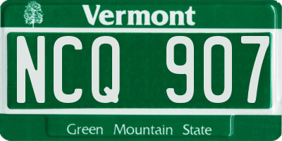 VT license plate NCQ907