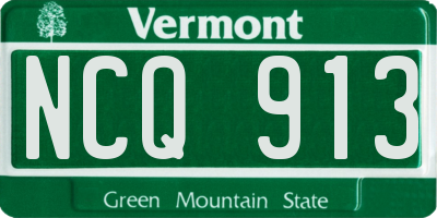 VT license plate NCQ913