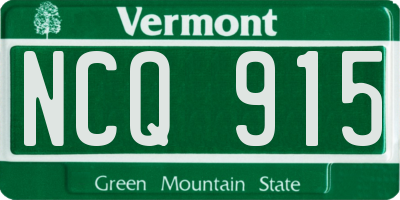 VT license plate NCQ915