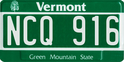 VT license plate NCQ916
