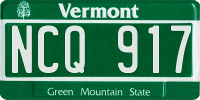 VT license plate NCQ917