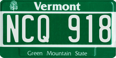 VT license plate NCQ918