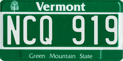 VT license plate NCQ919