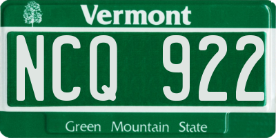 VT license plate NCQ922