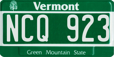 VT license plate NCQ923