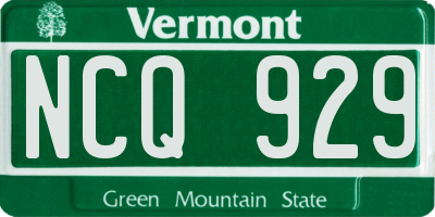 VT license plate NCQ929