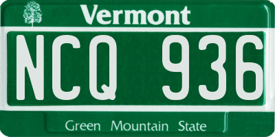 VT license plate NCQ936