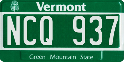 VT license plate NCQ937