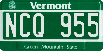 VT license plate NCQ955