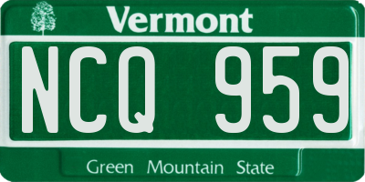 VT license plate NCQ959