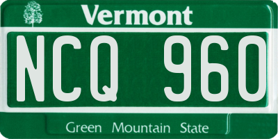 VT license plate NCQ960