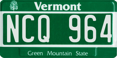 VT license plate NCQ964