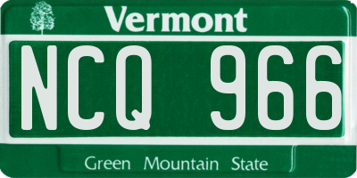 VT license plate NCQ966