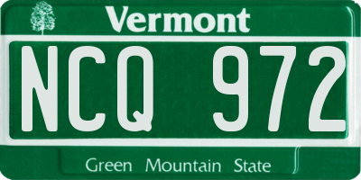 VT license plate NCQ972