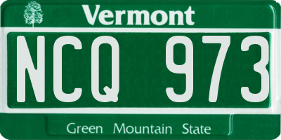 VT license plate NCQ973