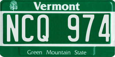 VT license plate NCQ974