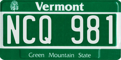VT license plate NCQ981