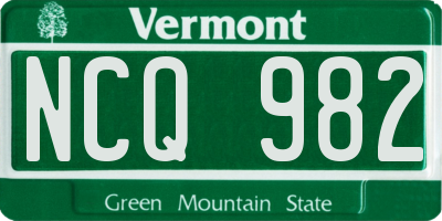 VT license plate NCQ982