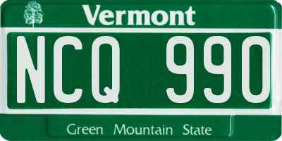 VT license plate NCQ990