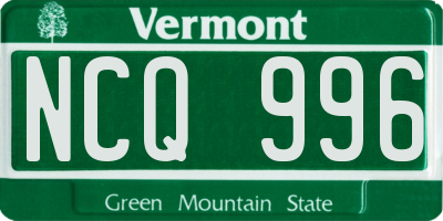 VT license plate NCQ996