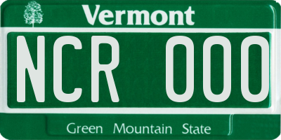 VT license plate NCR000