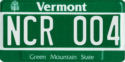 VT license plate NCR004