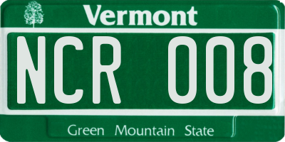 VT license plate NCR008