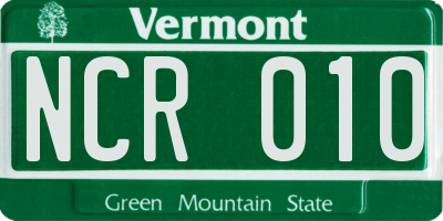 VT license plate NCR010