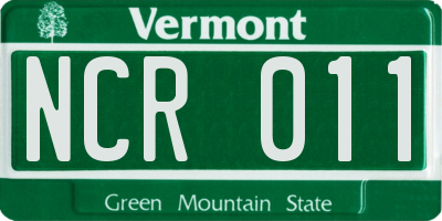 VT license plate NCR011