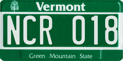 VT license plate NCR018