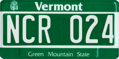VT license plate NCR024
