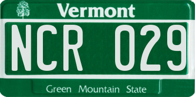 VT license plate NCR029