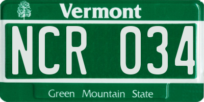 VT license plate NCR034