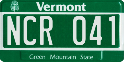 VT license plate NCR041