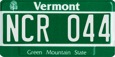 VT license plate NCR044