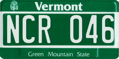VT license plate NCR046
