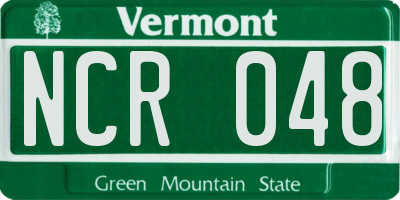 VT license plate NCR048