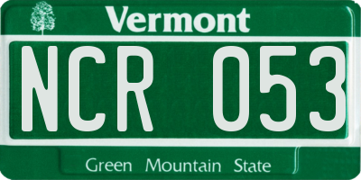 VT license plate NCR053